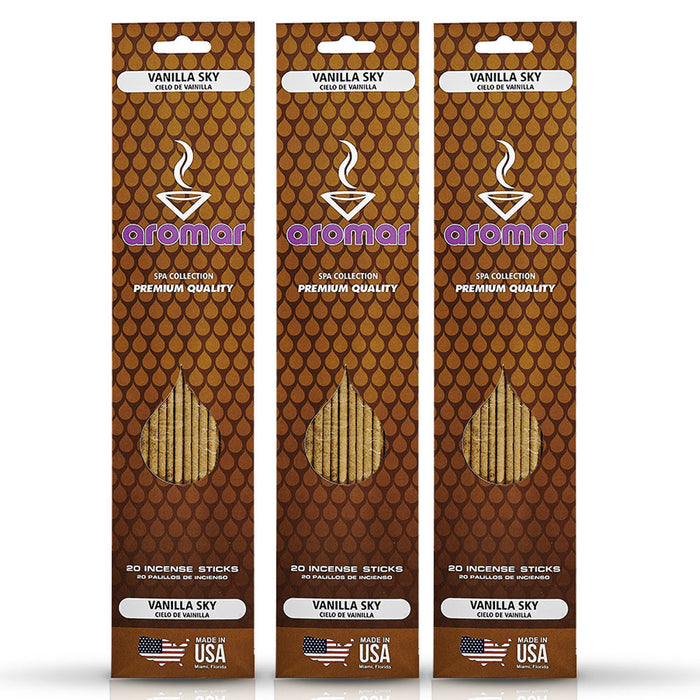 60 PC Premium Quality Incense Sticks Vanilla Sky Scent Aroma Therapy Hand Dipped