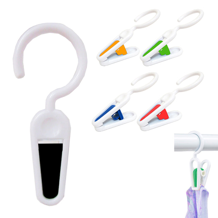 8PC Hanging Clips Clothes Pins Hooks Portable Home Travel Laundry Drying Hangers