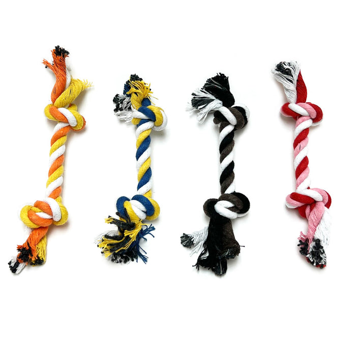 8 PC Tough Rope Chew Toy Knots Indestructible Cotton Rope Dog Tug Teeth Cleaning