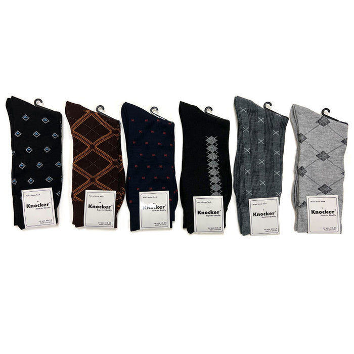 12 Pairs Mens Dress Socks Colorful Patterned Happy Crew Lightweight Socks 10-13
