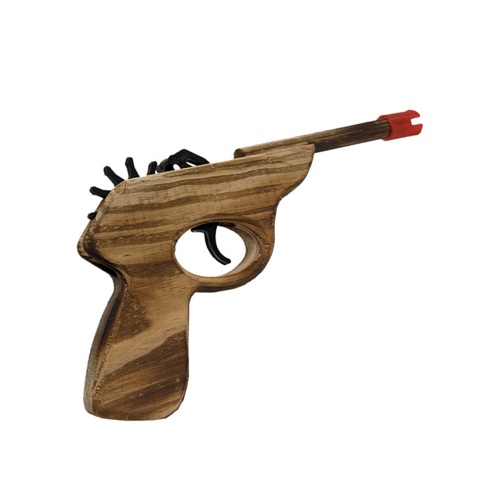 1 Rubber Band Gun 100ct Ammo Wooden Pistol Toy Shooter Kids Cowboy Classic Gift