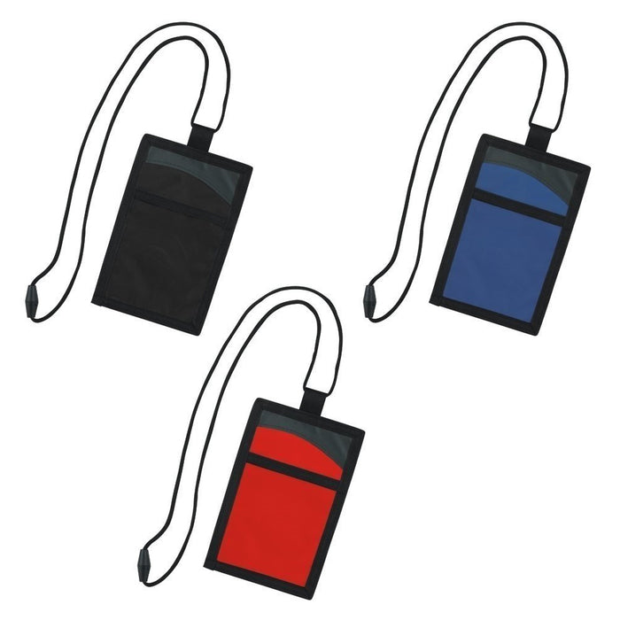 Travel Security Passport ID Holder w/ Neck Strap Transparent Cover Wallet Pouch