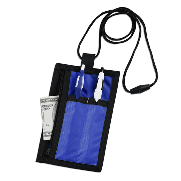 Travel Security Passport ID Holder w/ Neck Strap Transparent Cover Wallet Pouch