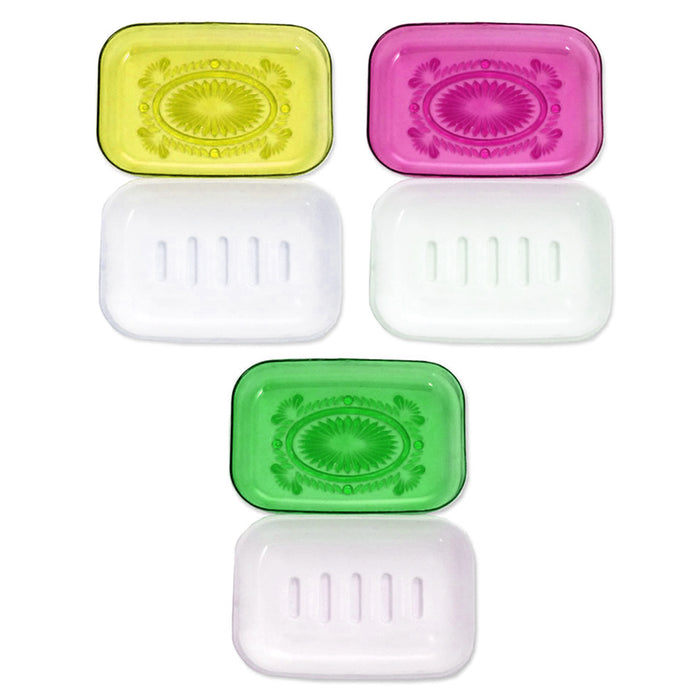 6PC Soap Dish Container Dispenser Bar Case Holder Box Bathroom Travel Carry Case