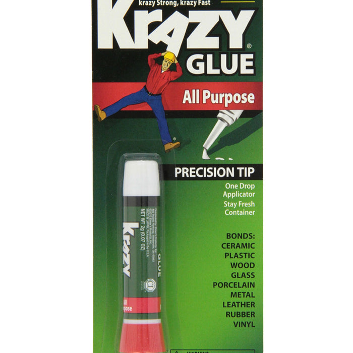 6 Pack Krazy Glue Instant Strong Super Glue crazy fast Tube All Purpose Repair