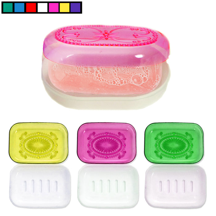 6PC Soap Dish Container Dispenser Bar Case Holder Box Bathroom Travel Carry Case