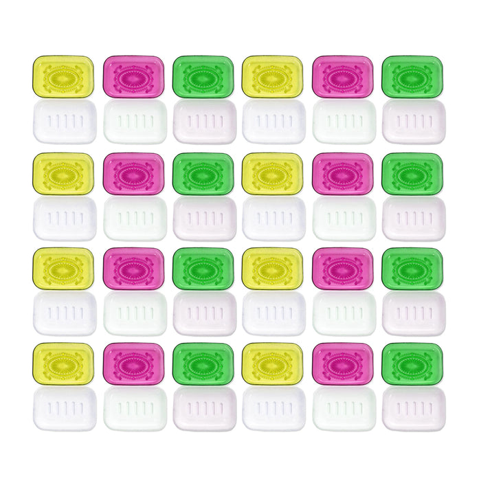 24 Pack Soap Dispenser Dish Case Holder Travel Carry Case Container Box Bathroom