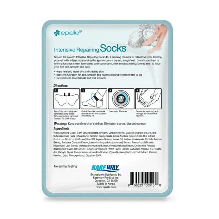2 Pair Moisturizing Socks Foot Spa Home Treatment Coconut Skin Moisture Dry Feet