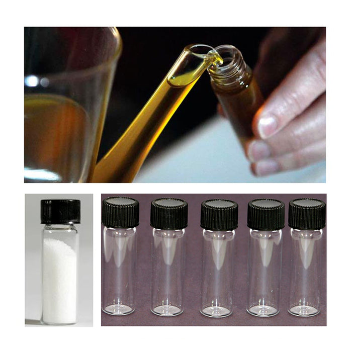 10X Clear Glass Vials Sample Bottles Cap 2 3/8 Tall 7mL Gold Panning Prospecting