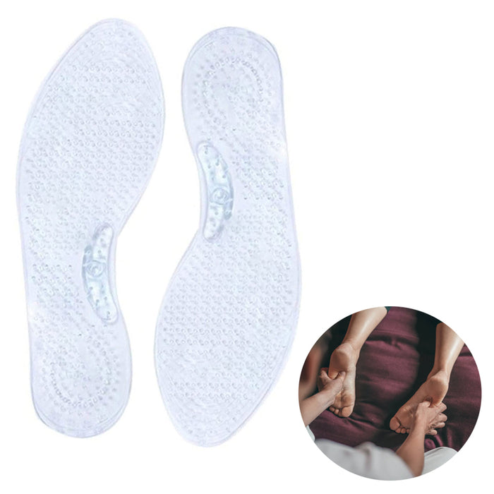 2 Pairs Gel Cushioning Insoles Silicone Shoe All Day Comfort Heavy Duty Support