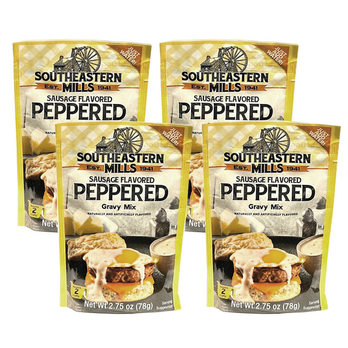 4pk Southeastern Mills Old Fashioned Peppered Gravy Mix Sausage Flavored 2.75oz