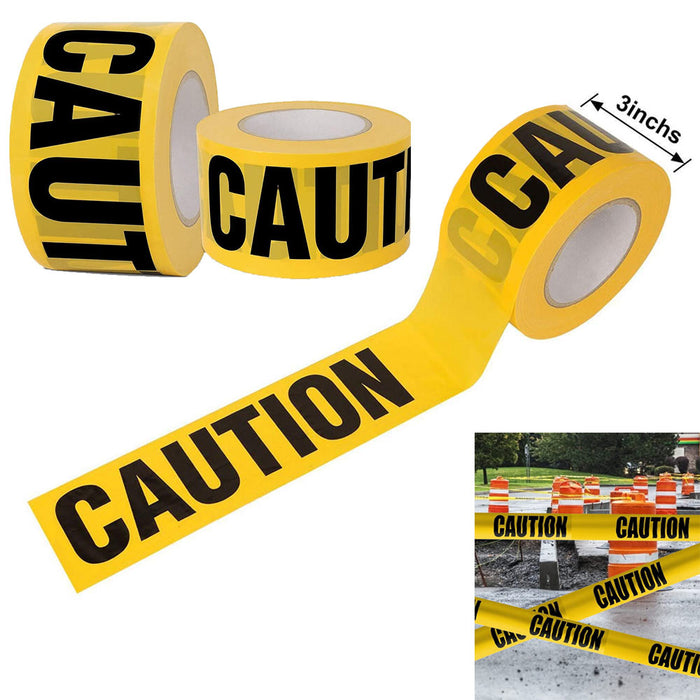2 Rolls Caution Tape Resistant Construction Danger Safety Hazardous Area 600 Ft