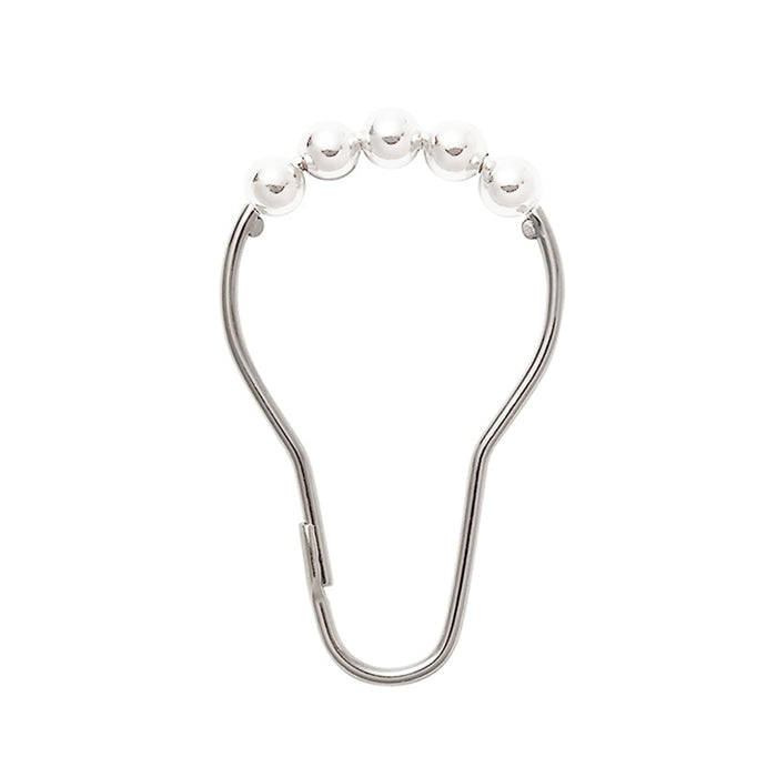 24 Shower Curtain Hooks Set Rings Decorative Bathroom Rods Easy Glide Heavy Duty