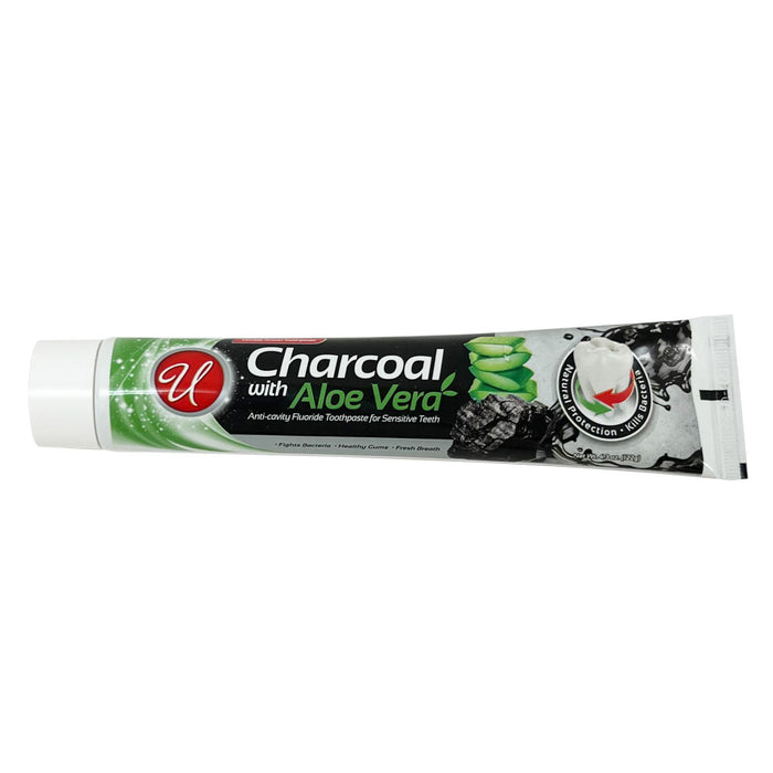 2 Pack Charcoal Toothpaste Aloe Vera Anti Cavity Fluoride Sensitive Teeth Gums