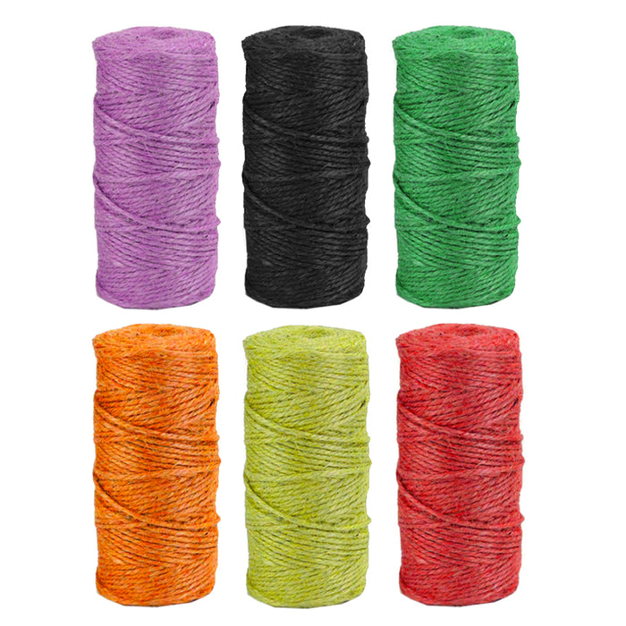 6 Rolls Natural Hemp Twine Cord 1mm Hemptique Art Craft Color String 70g - 295ft