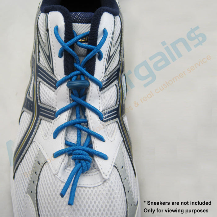 Elastic Shoe Laces Tie Fast Triathlon Marathon Running Run Shoelaces Relief Blue