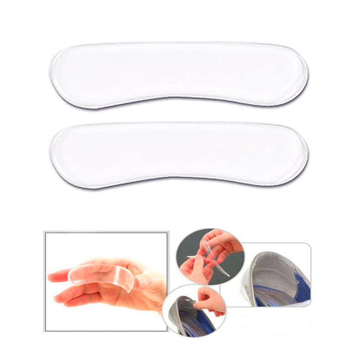 1 Pair Gel Heel Cushion Liners Loose Shoe Inserts Adhesive Pads Anti Slip Grip