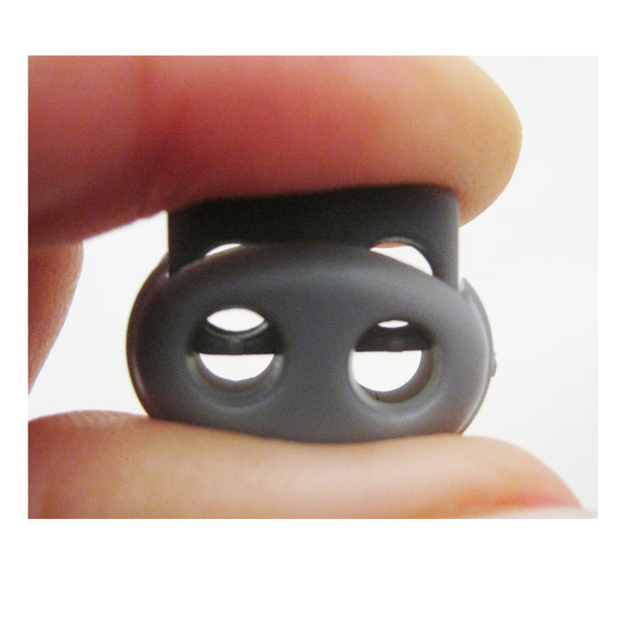 Set of 2 Shoe Lace Shoelace Buckle Rope Clamp Cord Lock Stopper Run Sports Grey