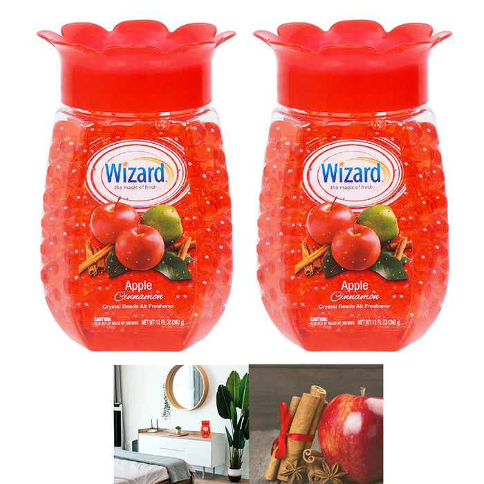 2 Pack Apple Cinnamon Air Freshener Crystal Beads Odor Eliminator Scented Beads
