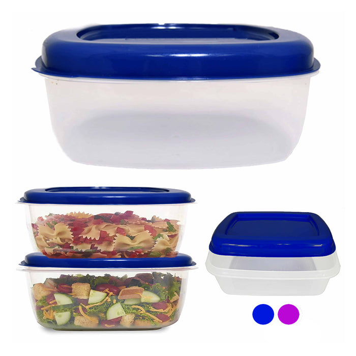4 Rectangle Food Storage Container Extra Large 5L Microwaveable Plastic W/ Lids