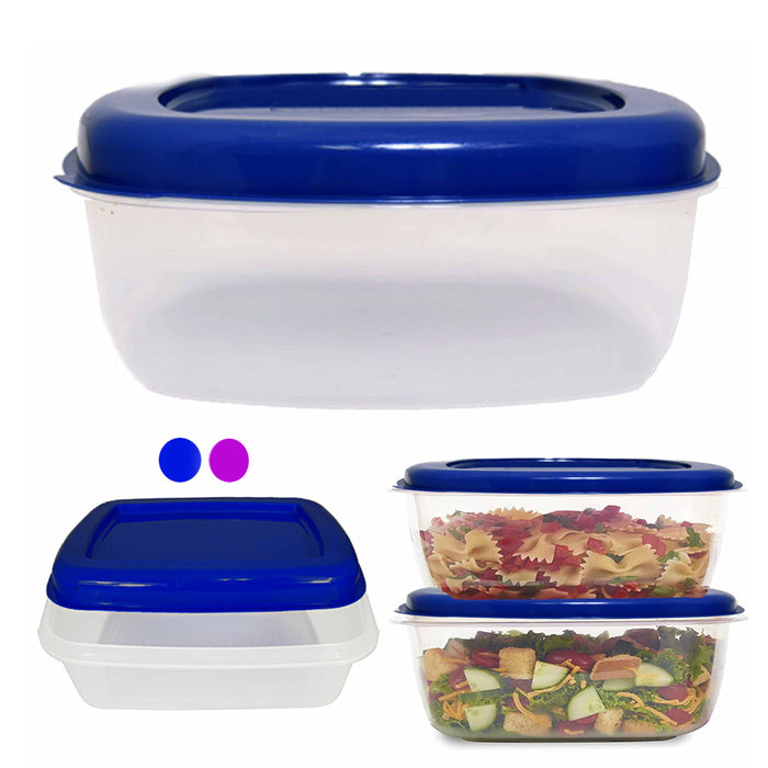 4 Rectangle Food Storage Container Extra Large 5L Microwaveable Plastic W/ Lids