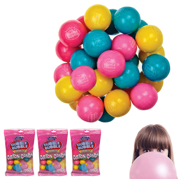 3 Bags Cotton Candy Bubble Gum Balls Chewing Gum Machine Refill 12oz Gumballs