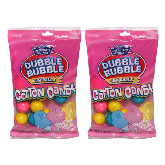 2 BAGS Original Dubble Bubble Gum Balls Cotton Candy Chewing Gum 8oz Gumballs