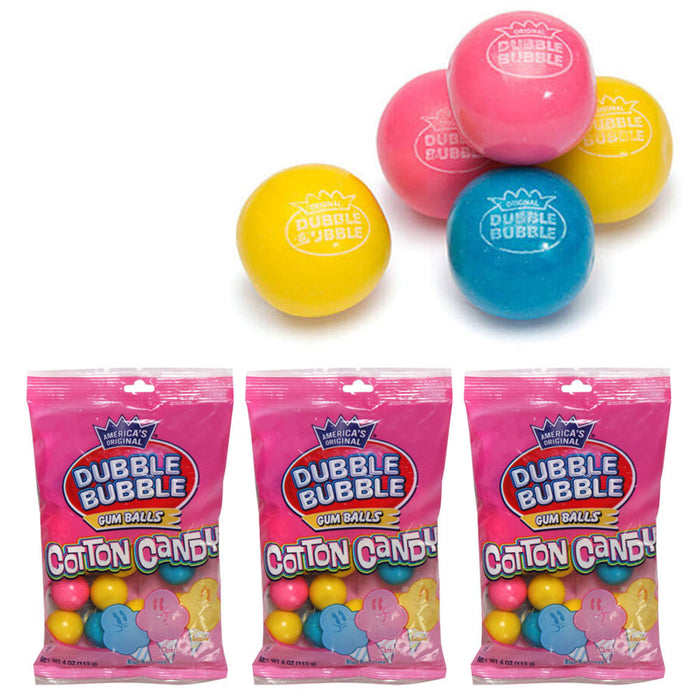 3 Bags Cotton Candy Bubble Gum Balls Chewing Gum Machine Refill 12oz Gumballs
