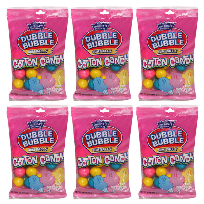 2 Pounds Double Bubble Gumballs Cotton Candy Chewing Gum 1 inch Gum Balls 6 Bags