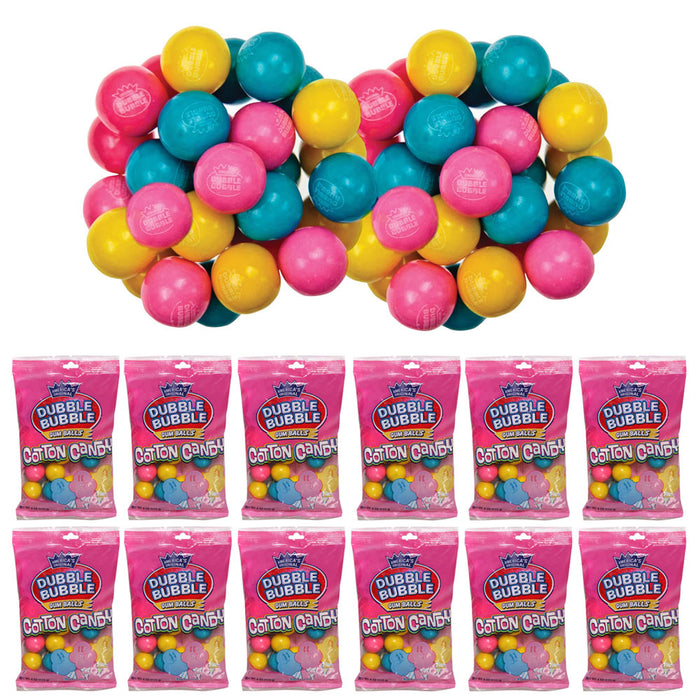 12 Bags Double Bubble Gumballs Cotton Candy Chewing Gum 1 inch Gum Balls 4 POUND