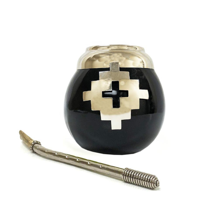 Ceramic Mate Gourd Set Alpaca Cup Tea Thick Straw Bombilla To Drink Yerba Mate
