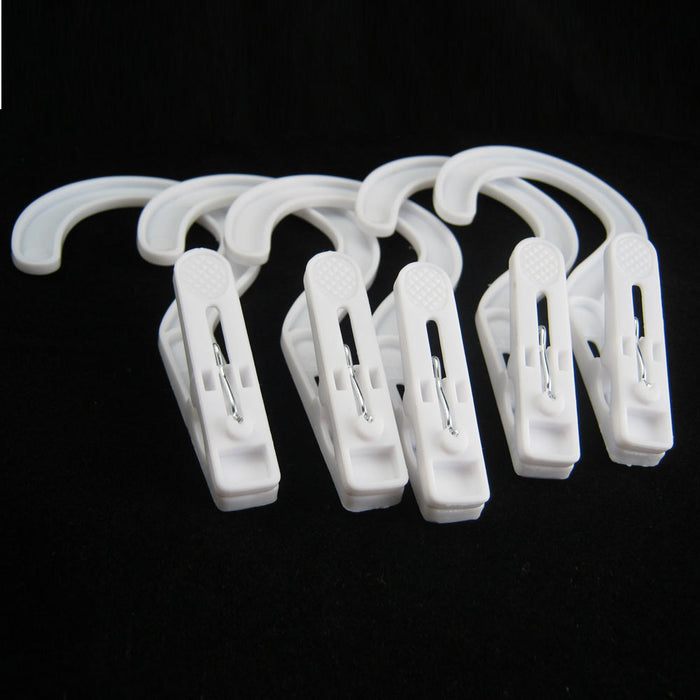 20 Laundry Hooks Clothes Pins Hanging Clips Plastic Hanger Home Travel Portable