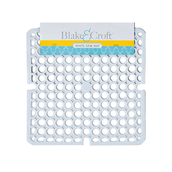 1 Kitchen Sink 11 x 11 Inch White Mat Plastic Protector Mesh Pad Non-Slip Drain