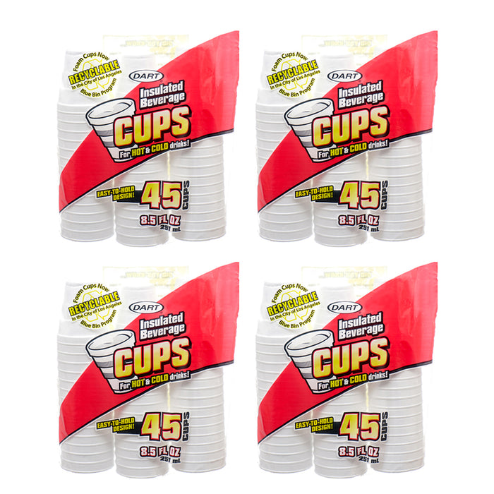 180ct Disposable Foam Cups 8.5oz Insulates Hot Cold Beverage Drinks Party Office