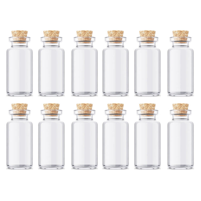 12 Pack Glass Container Cork Lids Craft Jars Reusable Vial Storage Party Favors