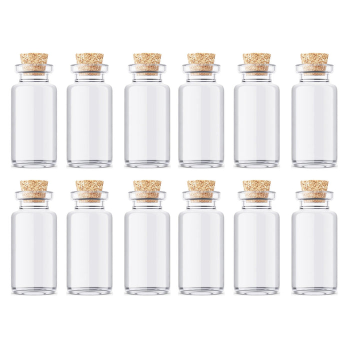 12 Pack Glass Container Cork Lids Craft Jars Reusable Vial Storage Party Favors