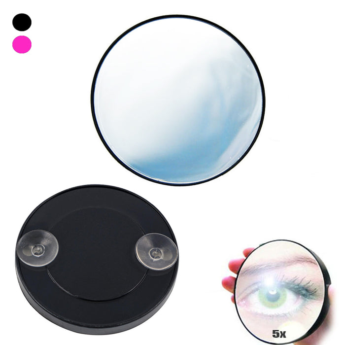 Magnifying Mirror 5X Suction Cup Makeup Travel Portable Shower Bathroom Cosmetic