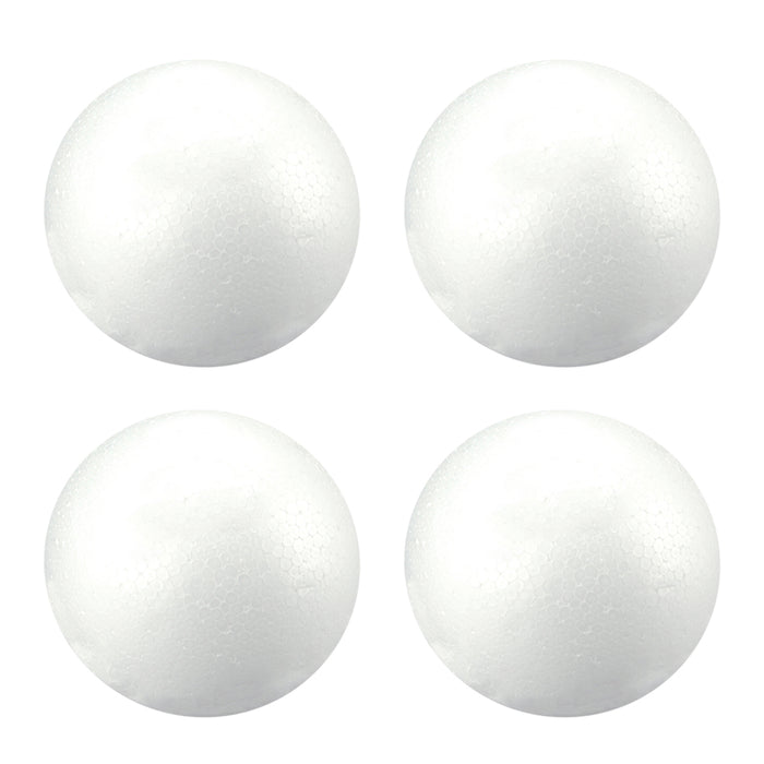 4 Pack Smooth White Craft Foam Balls 4" Round Arts School Projects Decor Wedding