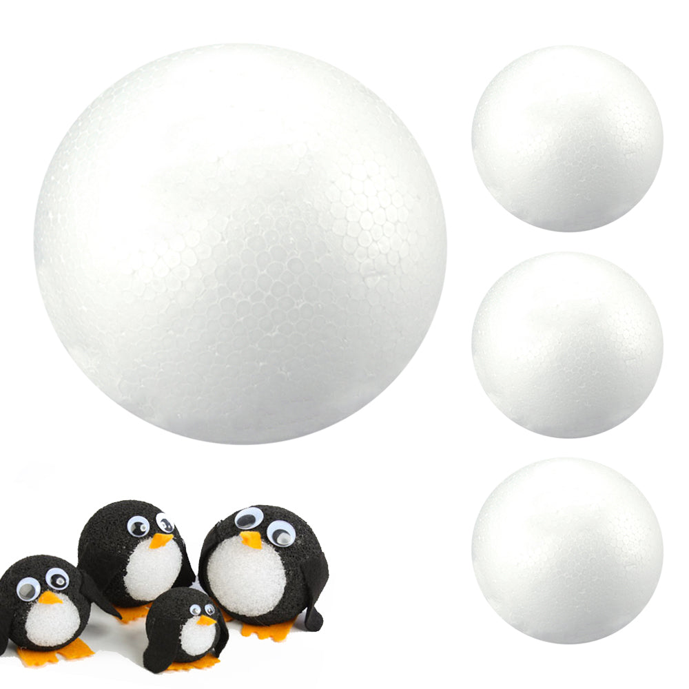 8 Pack 3" Smooth White Craft Foam Balls Round Styro DIY Art School Pro ...
