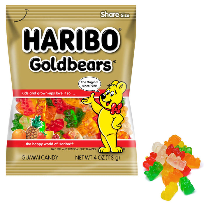 6 Bags Lot Haribo Gummy Bears Goldbears Chewy Candy Gummi Fruit Snack 1.5 Pounds