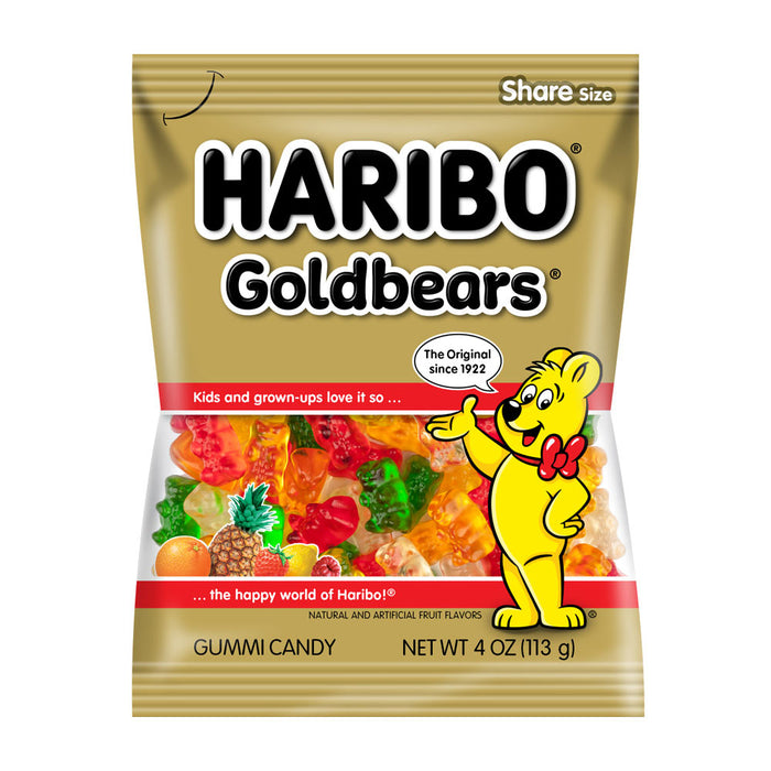 3 Bags Original Haribo Gummy Bears Chew Goldbears Chewy Candy Gummi Fruit Snack