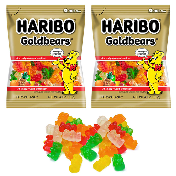 2 Bags Haribo Gummy Bears Fruit Chewy Candy Gummi Fruit Snack Goldbears 8 Oz