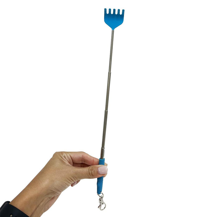 2Pc Telescopic Back Scratcher Keychain Metal Extendable Eliminating Itching Body