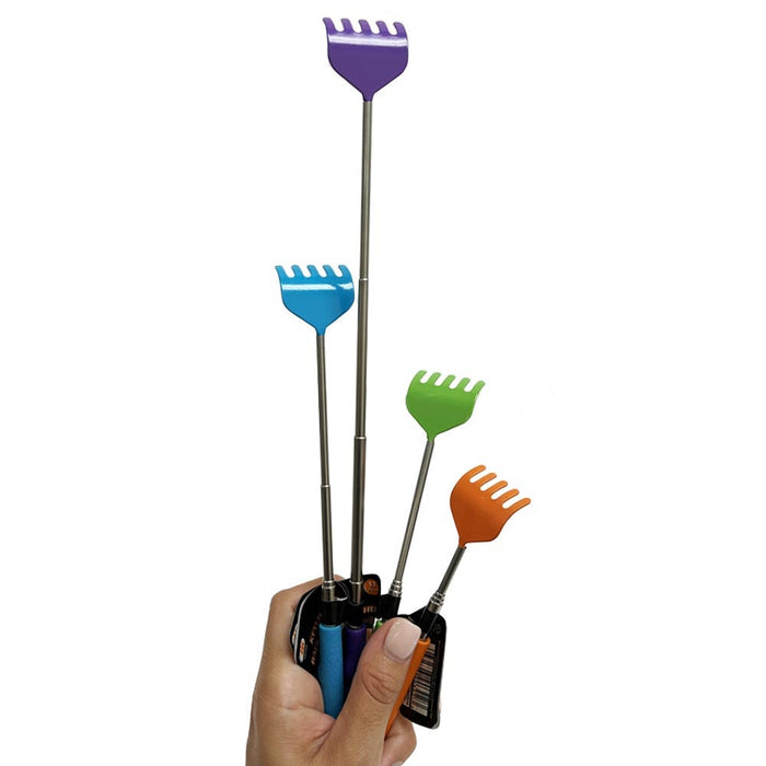 2Pc Telescopic Back Scratcher Keychain Metal Extendable Eliminating Itching Body