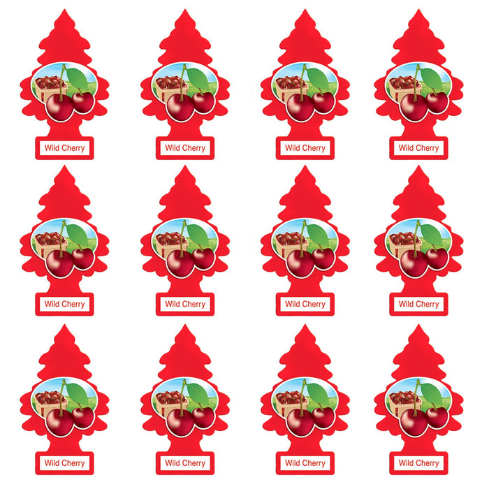 12X Little Trees Wild Cherry Scent Air Fresheners Car Auto Pack Home Hang Office