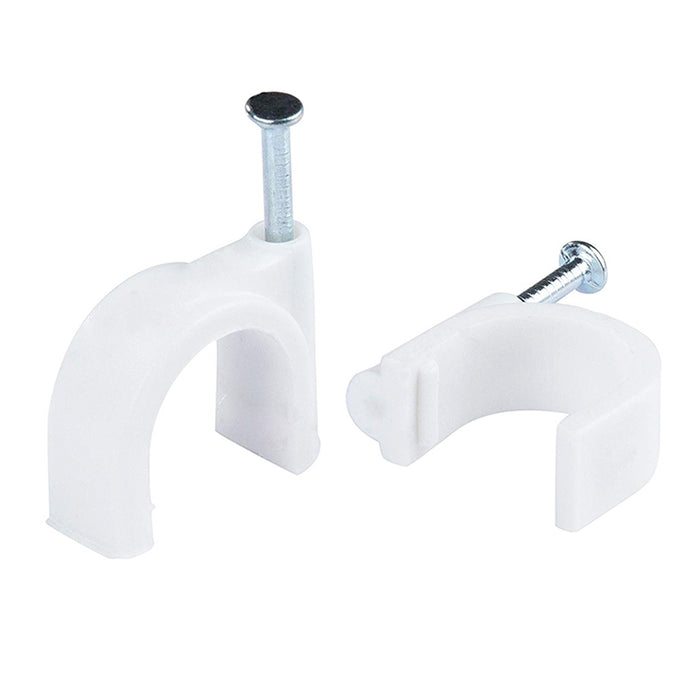 100PC Round Cable Wire Clips Cord Tie Holder Coaxial Clamps Tacks 6/9/12mm Set