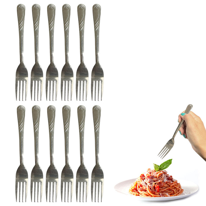 12 Pack Stainless Steel Silverware Forks Table Flatware Set Cutlery Heavy Duty