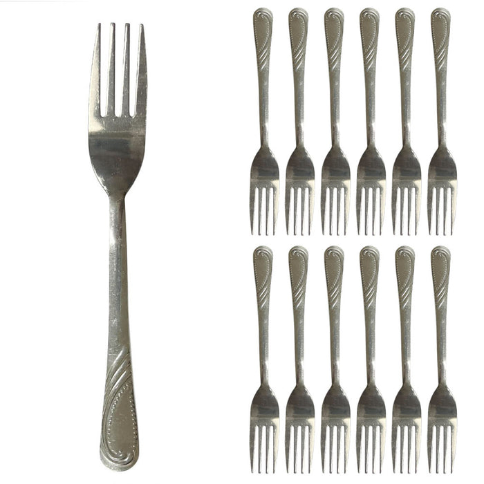 12 Pack Stainless Steel Silverware Forks Table Flatware Set Cutlery Heavy Duty