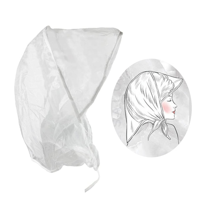 2 Waterproof Rain Bonnet Hat Full Cut Visor Clear Men Women Full Hairstyle Cover