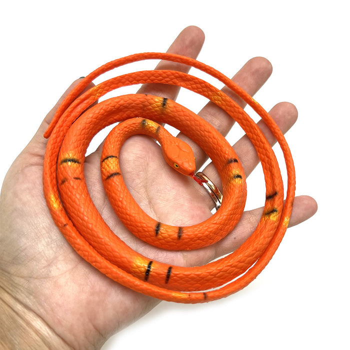 4 Plastic Snakes Toy Realistic Rubber Snake Fake Reptile Prank Keep Birds Away